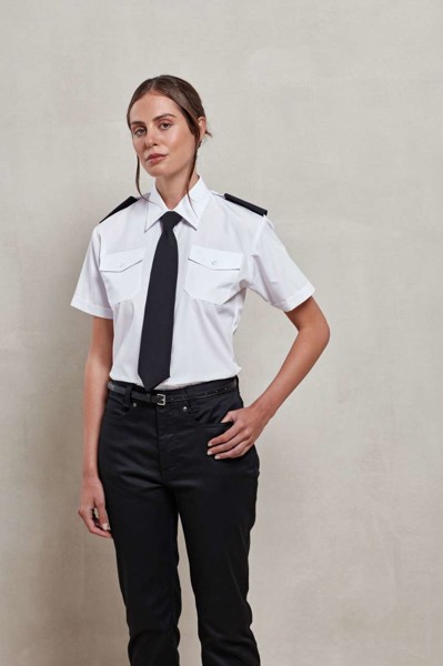 Women's Short Sleeve Pilot Shirt - White / S