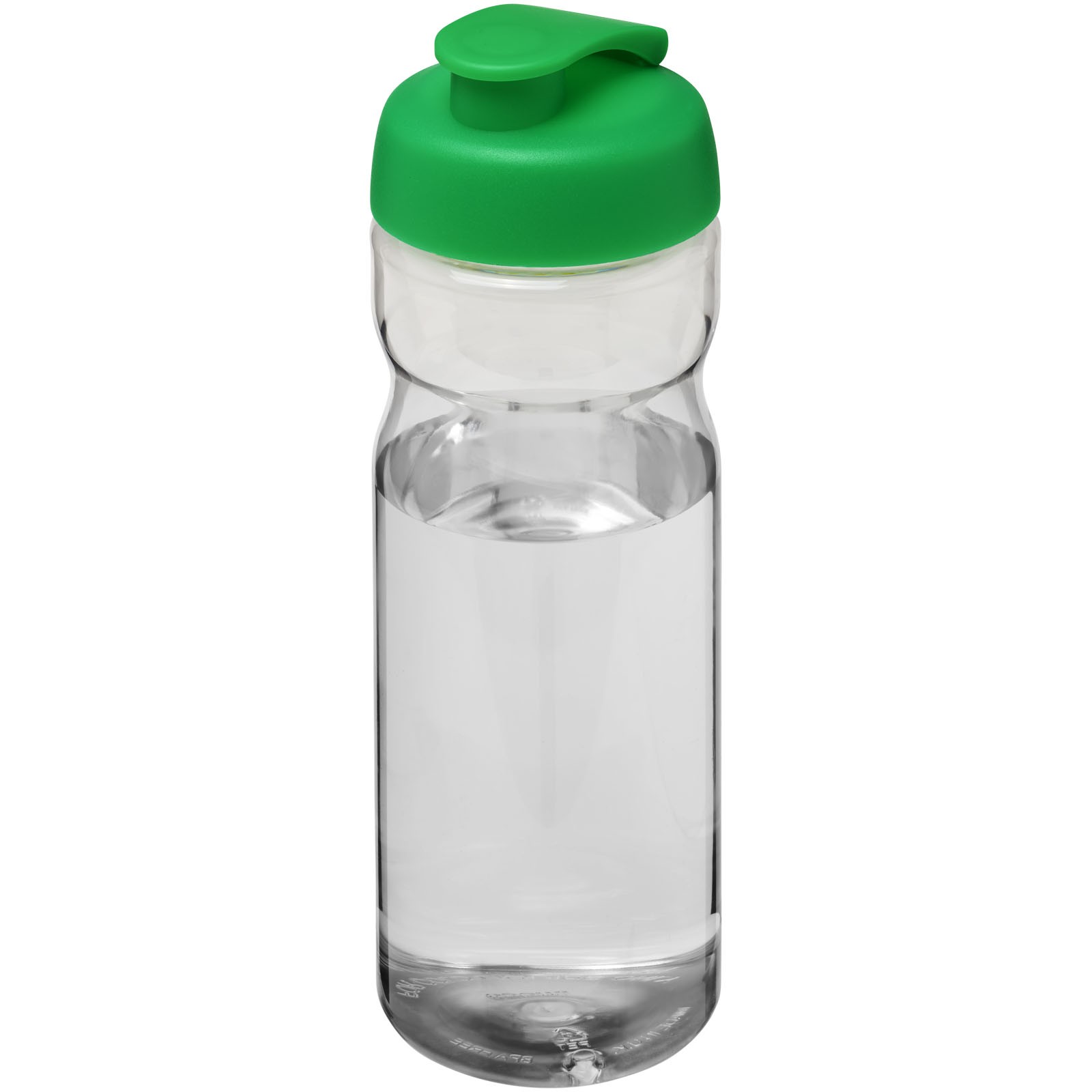 Bidon H2O Base® o pojemności 650 ml z wieczkiem zaciskowym - Przezroczysty / Zielony