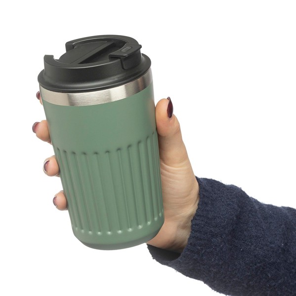Gerecyclede roestvrijstalen reismok (400 ml) Chiara - wit