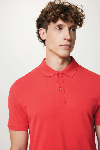 Iqoniq Yosemite recycled cotton pique polo - Luscious Red / L