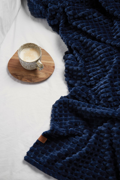 VINGA Couverture / plaid en rPET GRS Branson - Bleu Marine