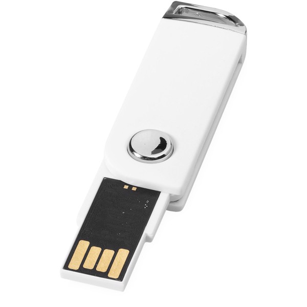 Otočné obdélníkové USB - Bílá / 1GB