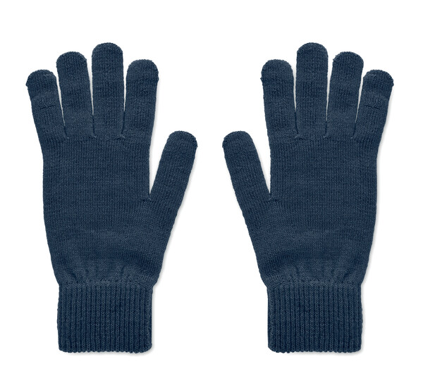 Guanti in maglia in RPET Handnit - Francese Navy