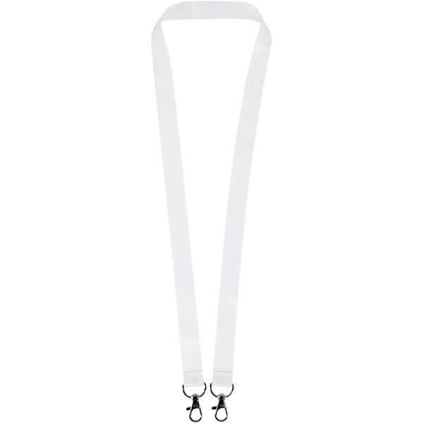 Leia sublimation RPET lanyard with 2 keyrings - White / 25mm