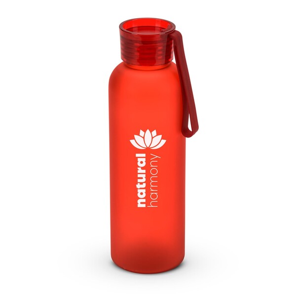 RIO rPET. Recyklovaného PET (100 % rPET) láhev s matným povrchem 600 ml - Červená