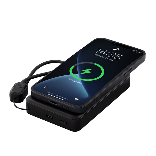Powerbank sans fil magnétique 15W WATTRON PRO X ALU - noir / 10000 mAh