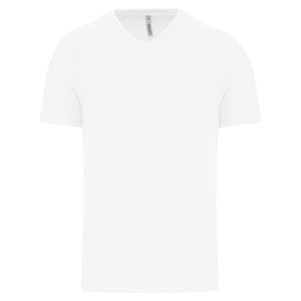 Men’S V-Neck Short-Sleeved Sports T-Shirt - White / 3XL