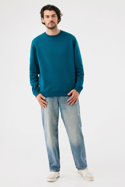 Mikina IQONIQ Torla z recyklované bavlny - Dark Teal / S