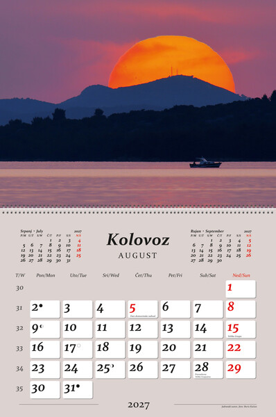 Preklopni zidni kalendar – Hrvatski krajolici