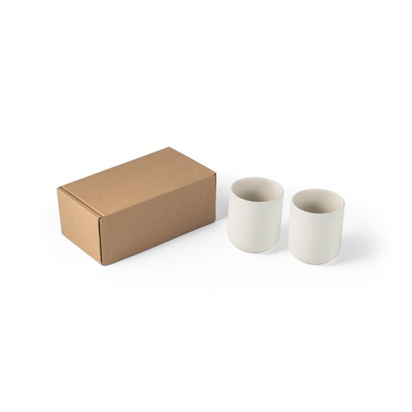 OWENS. Set of ceramic cups 280 mL - Pastel White
