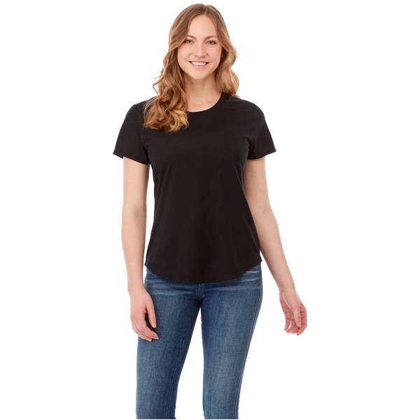 Camiseta de manga corta de material reciclado GRS para mujer "Jade" - Gris tormenta / XL