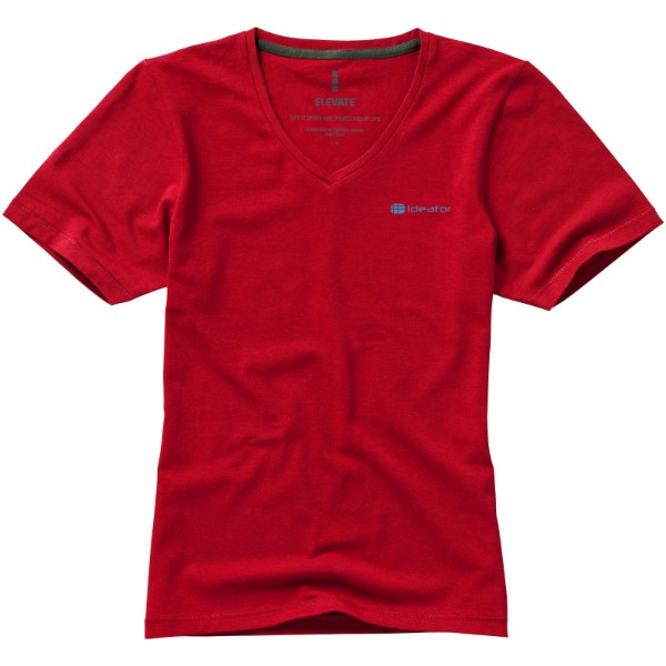 Kawartha short sleeve women's GOTS organic V-neck t-shirt - Red / XL