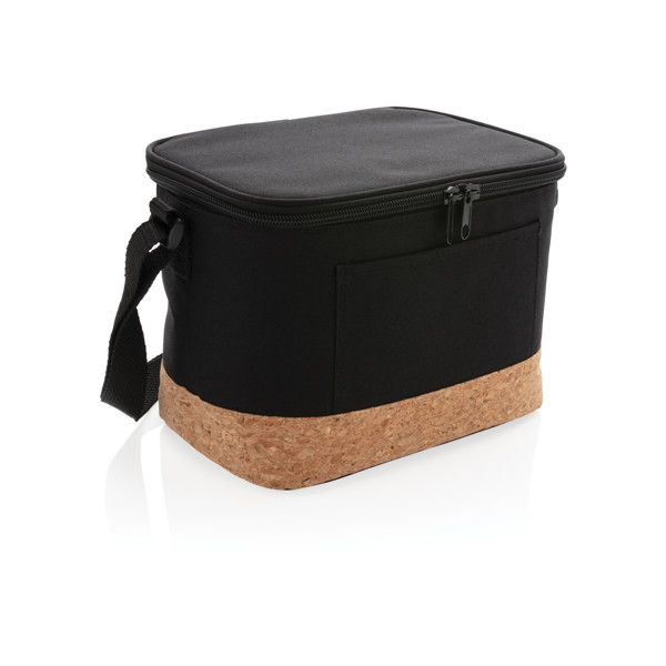 Two tone cooler bag with cork detail - Black