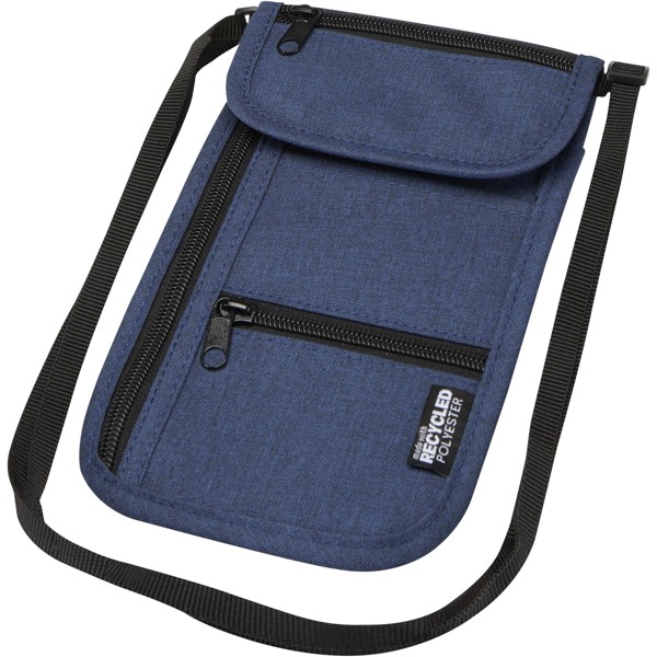 Pochette de voyage intelligente Ross recyclée et certifiée GRS - Bleu cobalt