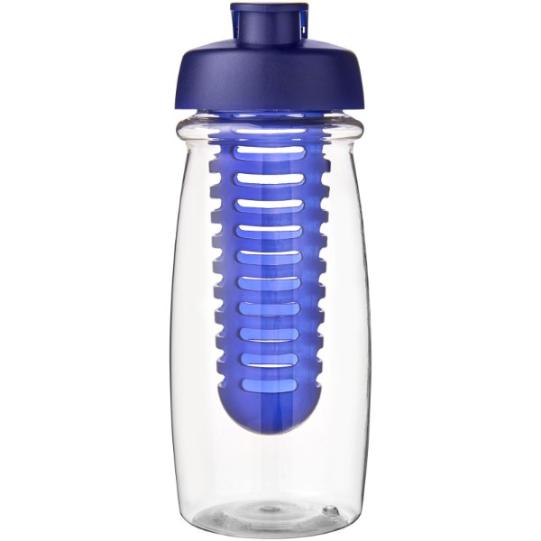 Sportovní láhev s infuzérema vyklápěcím víčkem H2O Pulse® 600 ml - Průhledná / Modrá