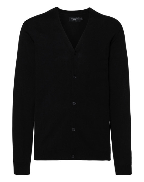 Men's V-Neck Knitted Cardigan - Black / XL