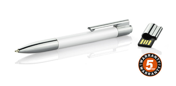 Ball pen with USB flash drive 16 GB BRAINY - white
