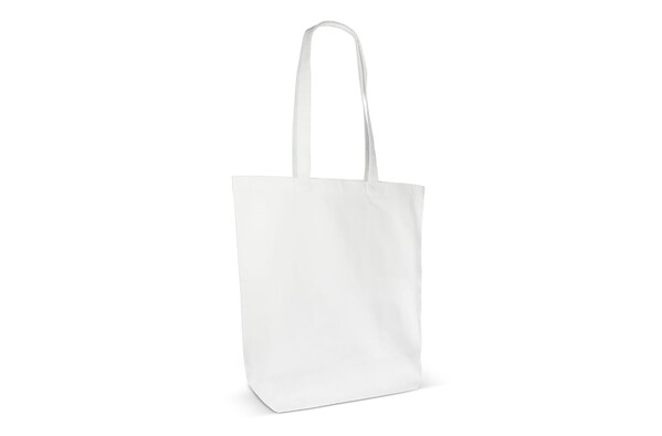 Sac en coton bio couleur long 270g/m² 42x12x43 cm - Blanc