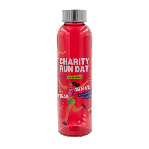 500 ml Aqua Kuba colour glass bottle - Red