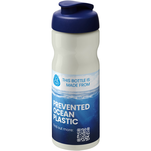 H2O Active® Eco Base 650 ml Sportflasche mit Klappdeckel - elfenbeinweiß / blau