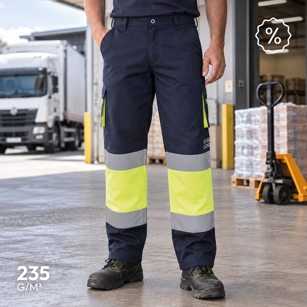 Calças Multi-Usos de Alta-Visibilidade 235g./m2 Azuis e Amarelas