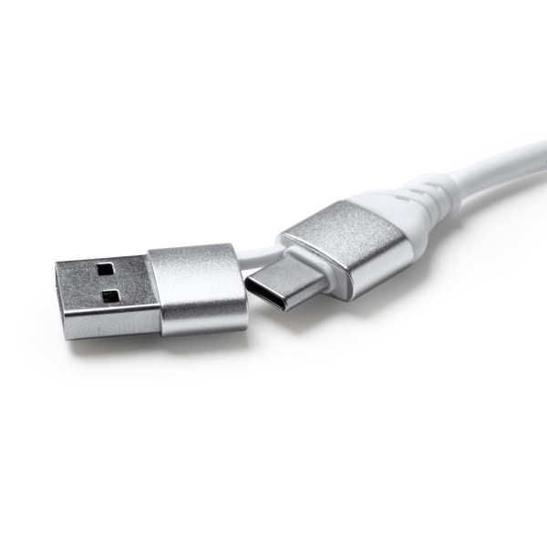 Hub USB personalizado de bambú y RPET con 2 puertos USB-A y 1 puerto USB-C