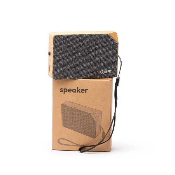 Personalised Bluetooth speaker bamboo and RPET 3W with solar charging
