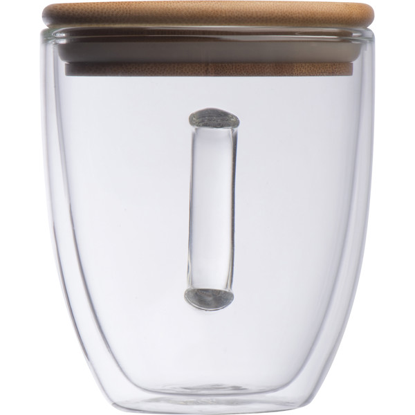 Double-walled glass with handle (350 ml) CECIL - Transparent