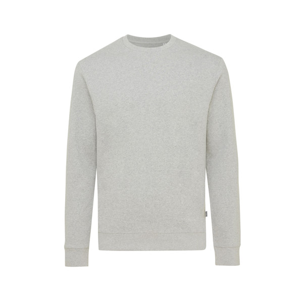 Pull à col rond en coton recyclé non teinté Iqoniq Denali - Heather Grey / M