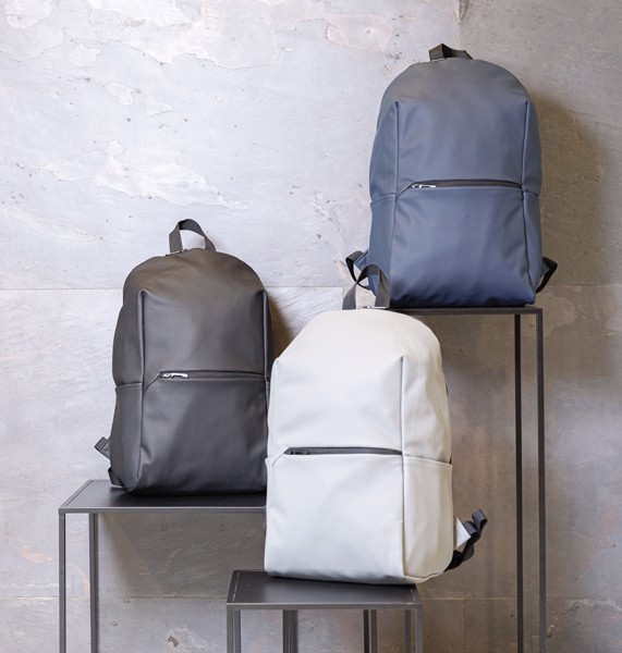 Smooth PU 15.6"laptop backpack - Grey