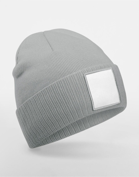Appliqué Patch Beanie - Ash / White / ONE SIZE