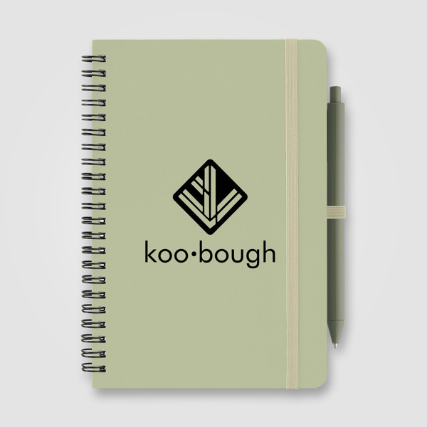 Höga Repreve® Bloc-notes à spirale - A5 - Sarcelle / Jet d’encre 4 couleurs