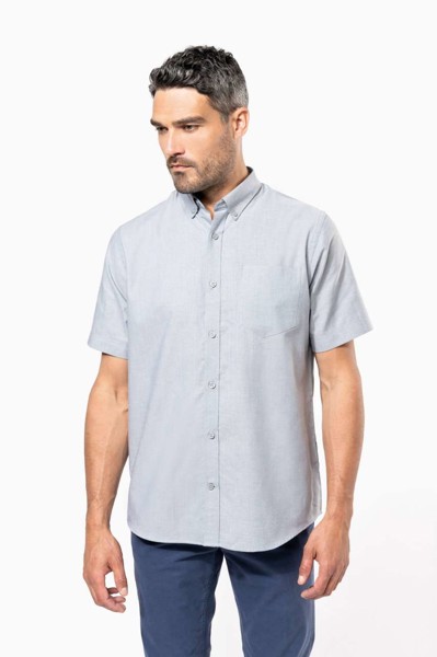 Men's Short-Sleeved Oxford Shirt - White / 3XL