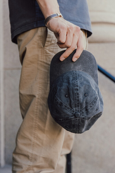 BEAU AWARE™ Washed 6 panel 270gsm cotton twill cap - Black