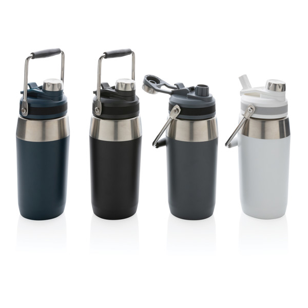 Xd Collection bottle, dual lid, 500ml, vacuum insulated - White
