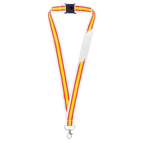 LANYARD EXTRA LARGE DRAPEAU “POLICIA” - Blanc