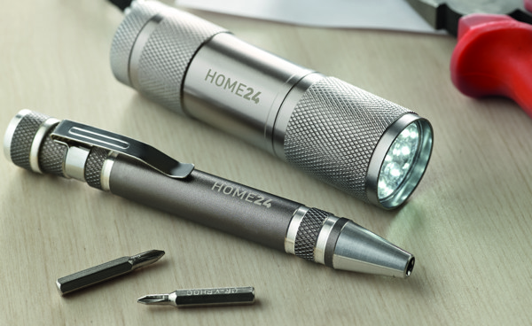 Komplet aluminijastega orodja Combitool, 9 LED svetilk, izvijači
