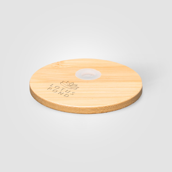 Cádiz Glass Bamboo Lid Tumbler - 500 ml - Clear / 4 Colour inkjet