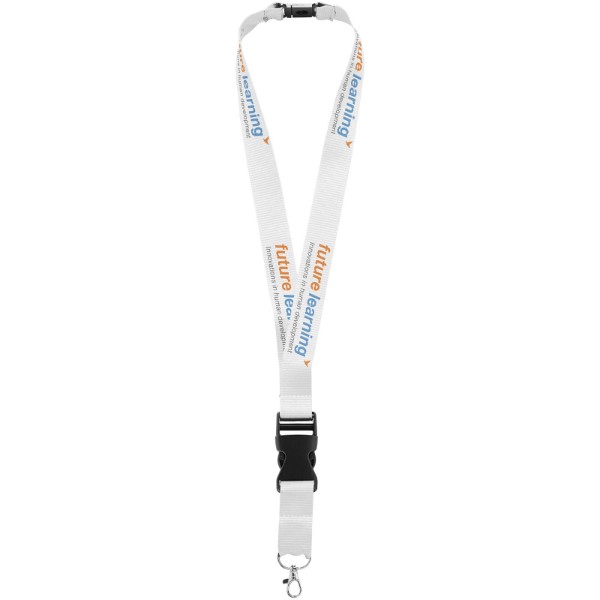 Yogi lanyard detachable buckle break-away closure - White