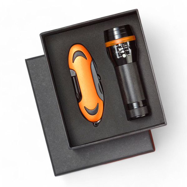 COFFRET COLORADO I, TORCHE ET COUTEAU - Orange
