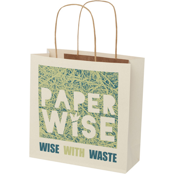 Agricultural waste 150 g/m2 paper bag with twisted handles - small