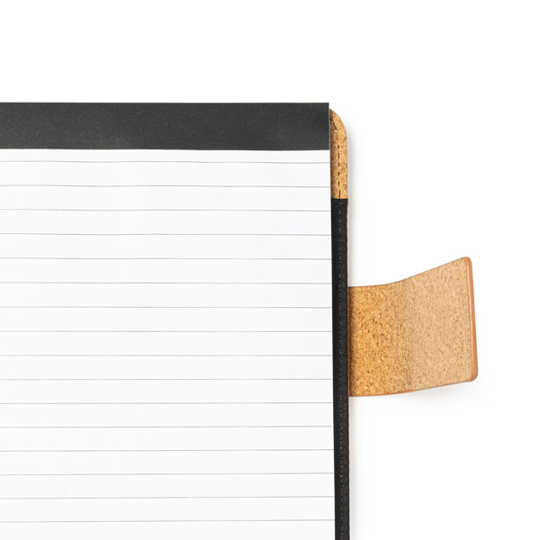 Personalised A4 cork folder with magnetic closure and detachable notepad