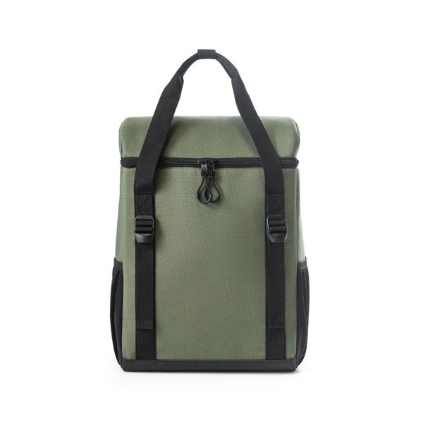 ROMA L. Thermal backpack padded in recycled polyester 600D ripstop 16 L - Dark Green