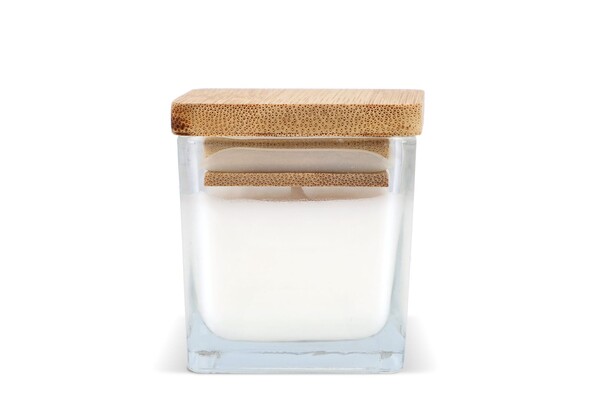 Chakra plant based candle in glass jar - White