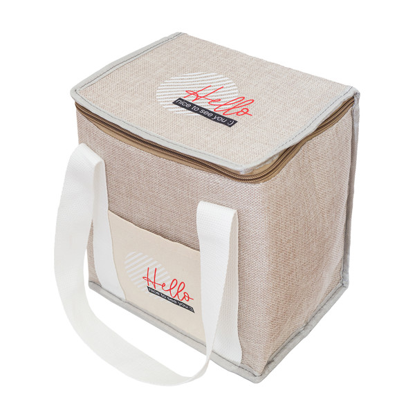 Loni insulated juta lunch bag