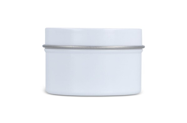 Dhyana scented plant based candle in recycled tin - White