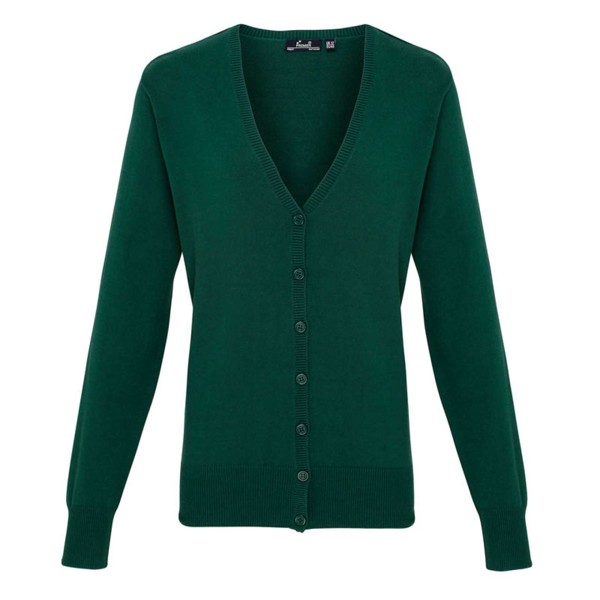 Women's Button-Through Knitted Cardigan - Bottle / S