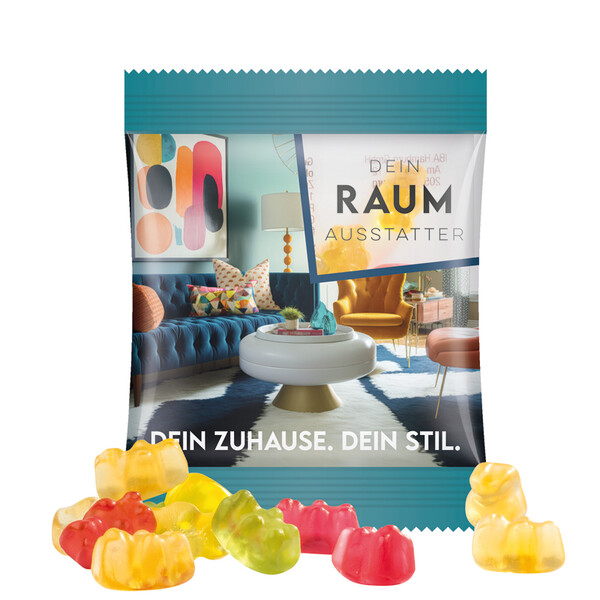 Mini bag 10g, foil transparent, Trolli fruit jelly gums premium bears