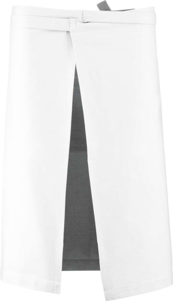 Cotton Long Apron - White