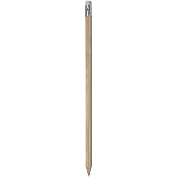 Cay wooden pencil with eraser - Natural / White